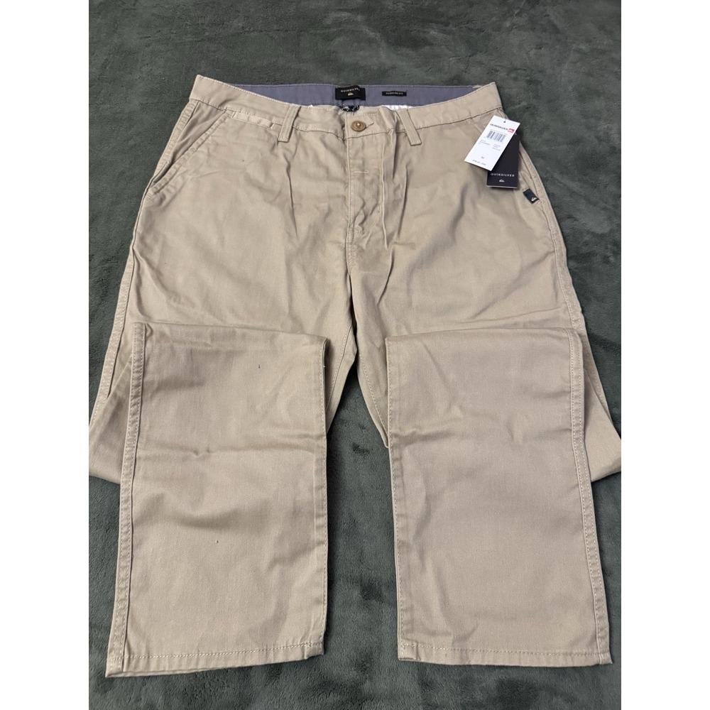 Quiksilver Men's Pants Size 33 Khaki Chino Stretch Regular Fit NWT